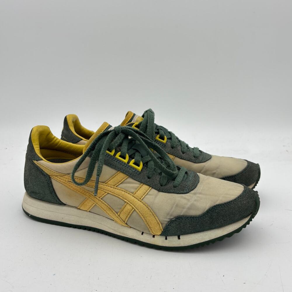 Onitsuka Tiger Dualio Yellow Green Sneakers Shoes Men's 8 Retro Streetwear